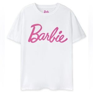 NWOT Barbie T-Shirt White & Hot Pink Sz L
